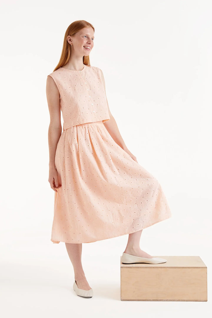 Eyelet Skirt - Peach