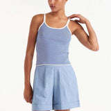 Tank Top - White / Navy Stripe