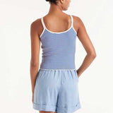 Tank Top - White / Navy Stripe