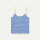 Tank Top - White / Navy Stripe