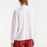 Flower Collar Top - White
