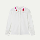 Flower Collar Top - White