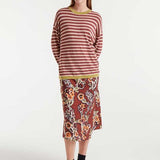 Stripe Jumper - Rust / Green