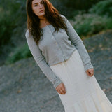 Organic Rib Cardigan - Heather Grey