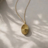 Oval Burst Necklace - Gold