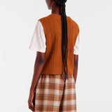 Button Up Vest - Brown