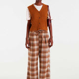 Button Up Vest - Brown