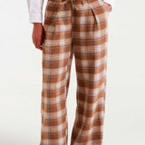 Plaid Trousers - Brown