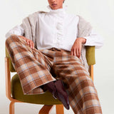 Plaid Trousers - Brown