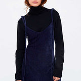 Long Velvet Dress - Blue