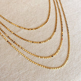Flat Ball Chain Necklace - Gold