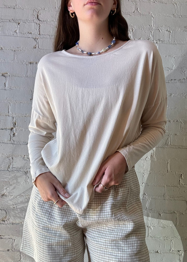 L/S Boxy Tee - Natural