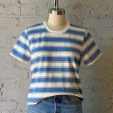 Gia Crew Tee - Pacific Blue Stripe