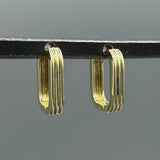 Triple Line Link Clicker Hoops - Gold