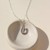 Horseshoes Charm Necklace - Silver