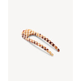 Mini French Hair Pin - Tortoise Checker