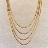 Flat Ball Chain Necklace - Gold