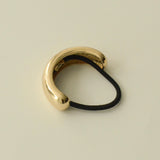 Wide Metal Ponytail Hair Tie - Gold