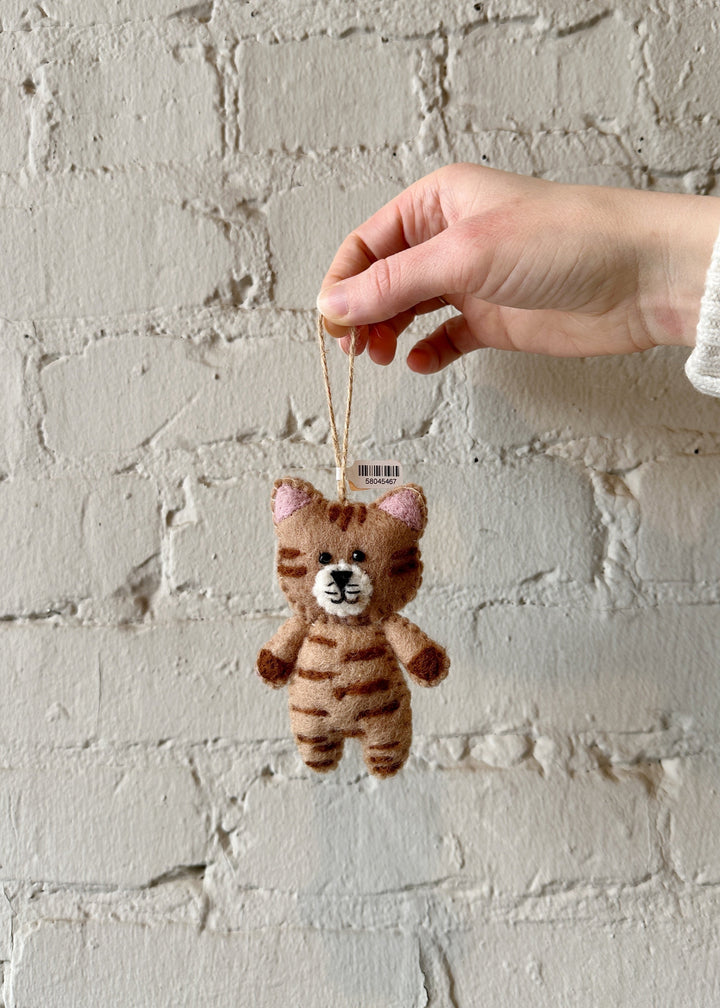 Cute Cat Ornament - Brown