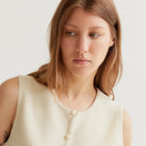 Button Up Vest - Beige