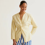 Wrap Blouse - Light Yellow