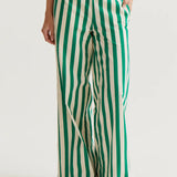 High Rise Pant - Green Stripe