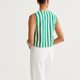 Sleeveless Tank - Green Stripe