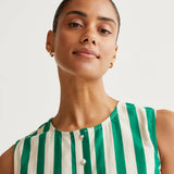 Sleeveless Tank - Green Stripe