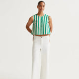 Sleeveless Tank - Green Stripe