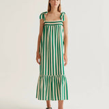 Midi Dress - Green Stripe