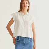 Embroidered Tank - White