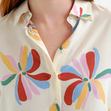 Floral Button Up - Creme