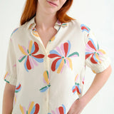 Floral Button Up - Creme