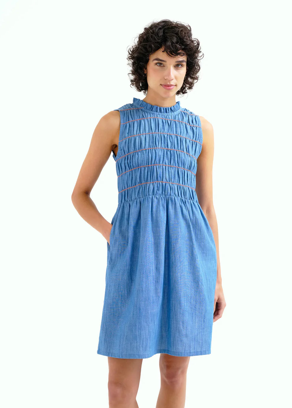 Smocked Dress - Blue