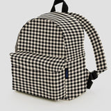 Medium Nylon Backpack - Black & White Gingham