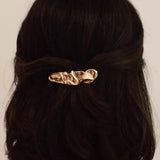 Textured Metal Barrette - Gold