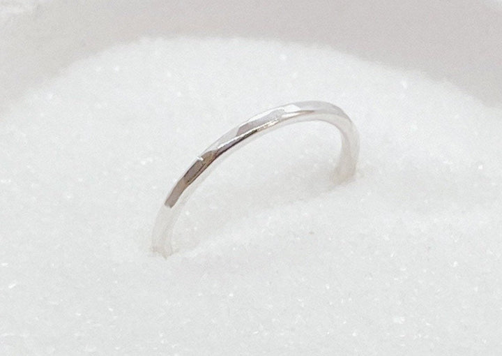 Hammered Stacking Ring - Silver