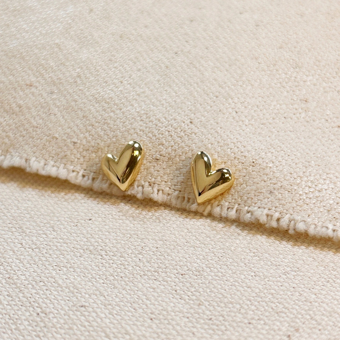 Mini Uneven Heart Studs - Gold