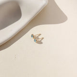 Aquamarine Stud - Gold
