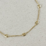 Fancy Box Chain Necklace - Gold