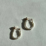 Pebble Hoop Earrings - Gold