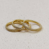 Double Banded Bead Ring - Gold