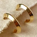 Faceted Half-Hoop Earring - Gold
