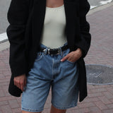 Skyler Woven Silk Blazer - Black