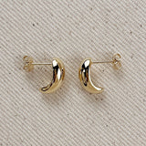 Polished Curved Studs - Gold