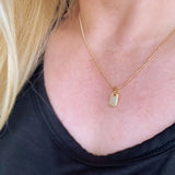 Mini Dog Tag Necklace - Gold