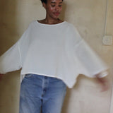 Robyn Waffled Cotton Top - Natural