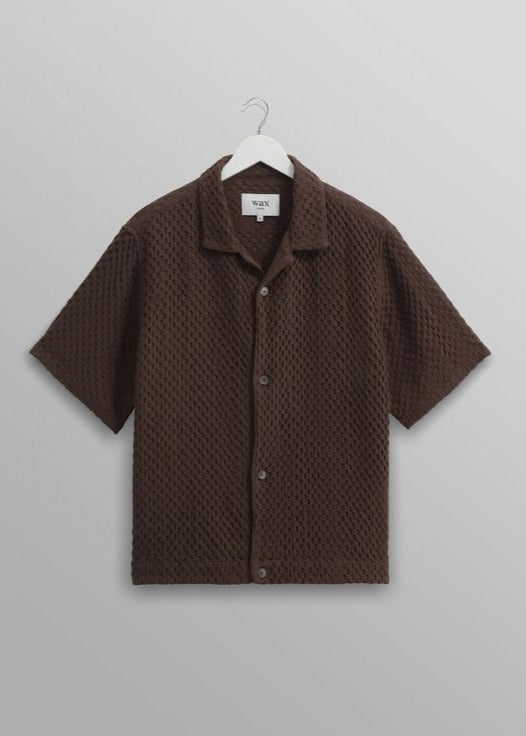 Boxy Dobby Lido SS Shirt - Brown