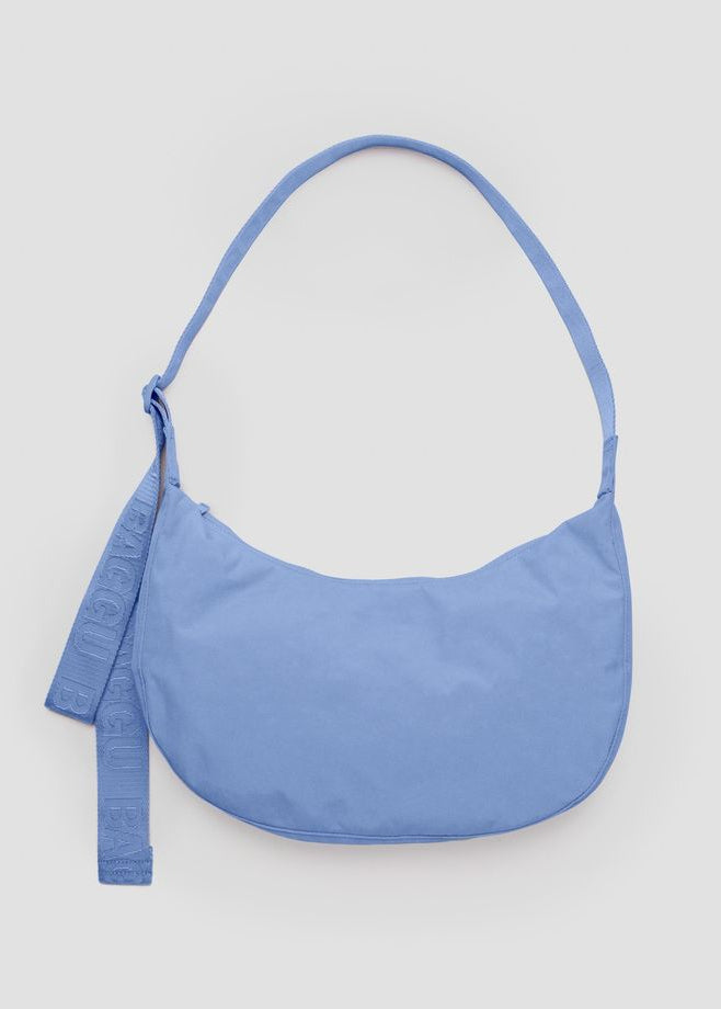 Medium Nylon Crescent Bag - French Blue