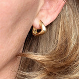 Triangle Hoop Earrings - Gold